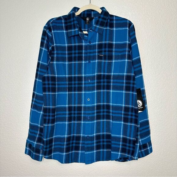 NWT Volcom Plaid Flannel Long Sleeves Button Down Shirt - Picture 3 of 13
